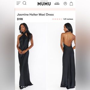 Show me your mumu black jasmine halter maxi dress